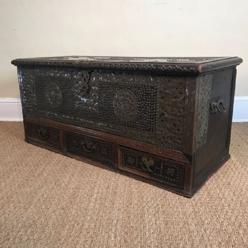 A Zanzibar Shisham and Brass Studded Chest C 1870