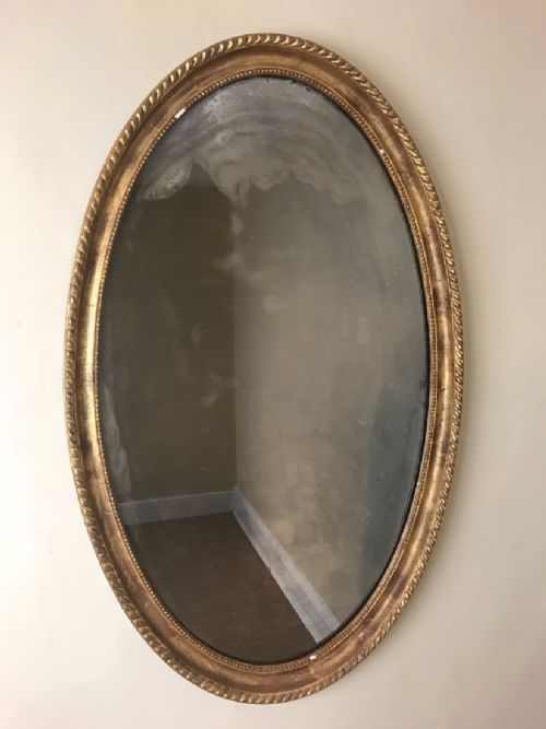 A Late Victorian Gilt Elliptical Shaped Mirror Circa 1880