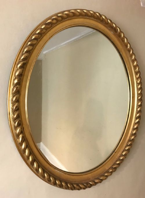 A Late Victorian Gilt Oval Mirror C 1890