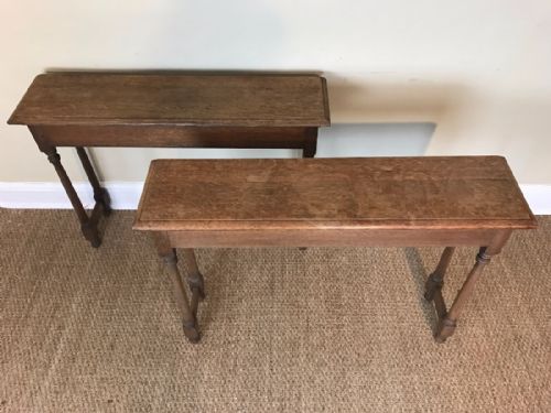 A Pair of Edwardian Oak Console Tables Circa 1910