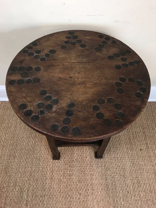 And Unusual Edwardian Oak Circular Pub Table Circa 1905.
