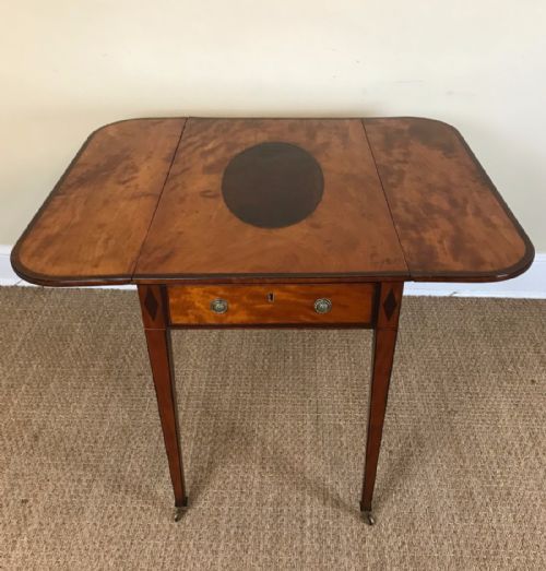 A George 111 Satinwood and Burr Yew Pembroke Table Circa 1790