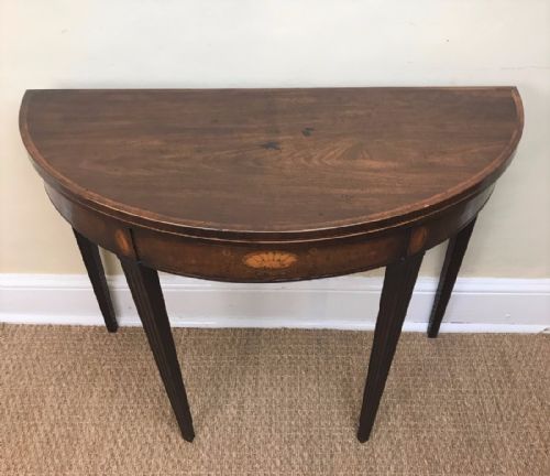 A George 111 Mahogany Half Round Card Table Circa 1790