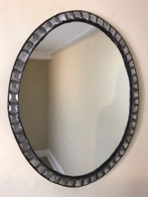 A George 111 Irish Cut Glass Oval Mirror Circa 1820