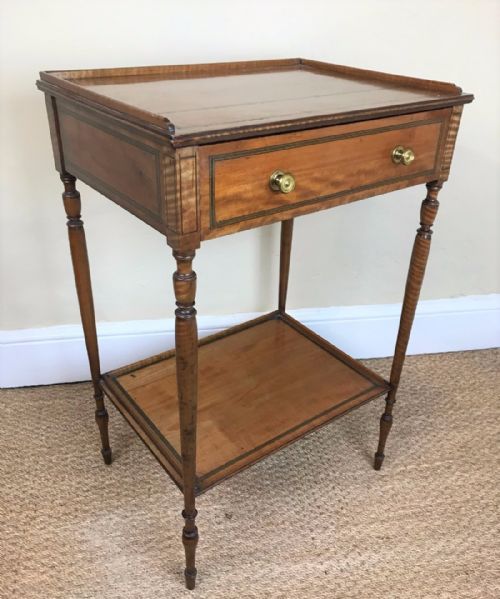 A Mid 19th Century English Satinwood  Two Tier Lamp Table Circa 1840