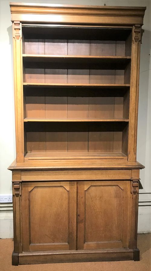 A Victorian Golden Oak Library Bookcase Circa 1880
