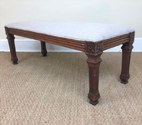 A Gothic Reform Walnut Long Stool or Window Seat Circa 1870