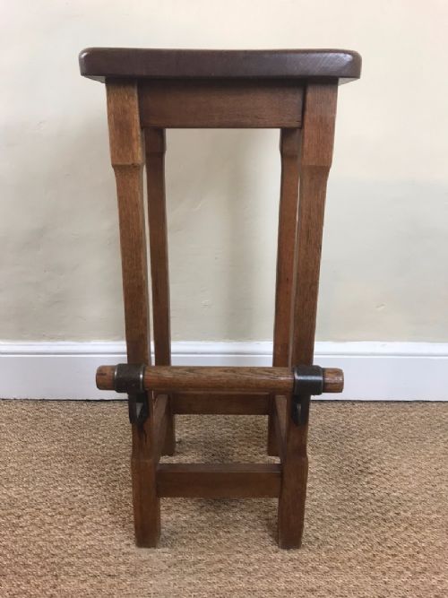 An Unusual Edwardian Oak Arts and Craft Architects or Draughtsman's Stool Circa 1910