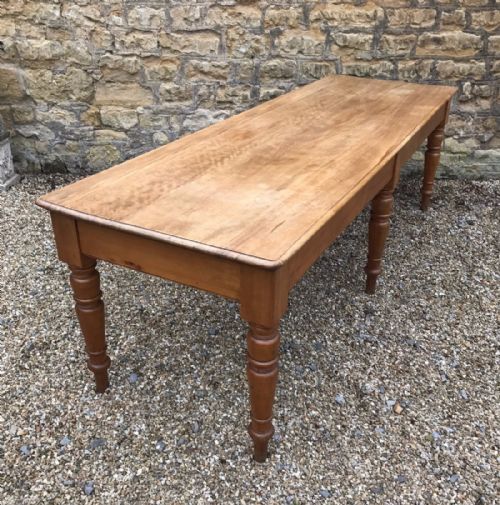 A Large English Birch Wood Serving Table Circa 1880