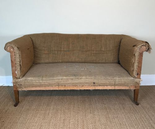 An Edwardian Small Sofa C 1910 on Square Tapering Legs