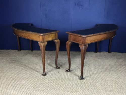 An Unusual Pair of Edwardian Oak Library Tables Circa 1910