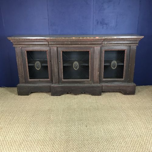 A Mid 19th Century English Painted  Breakfront Side Cabinet C 1840