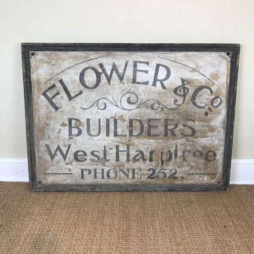 A Large Edwardian Painted Wooden Builders Advertising Sign Circa 1910