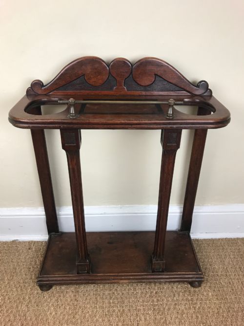 An Aesthetic Movement Mahogany and Ebony Banded Stick Stand Circa 1890