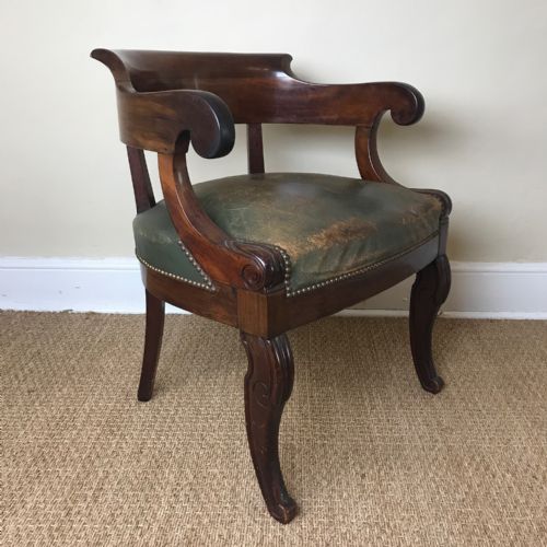 A Charles X Mahogany Desk Chair C 1830