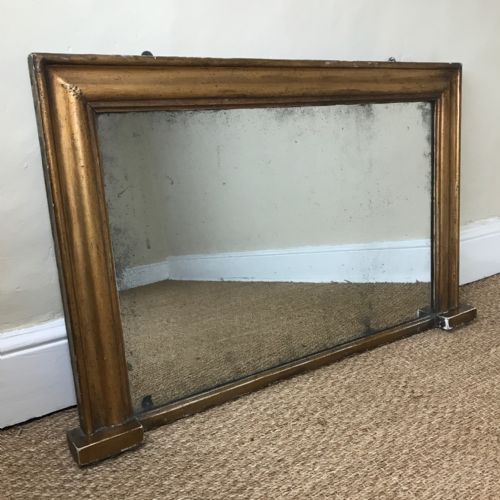 A Small Mid 19th Century Gilt Over Mantle Mirror