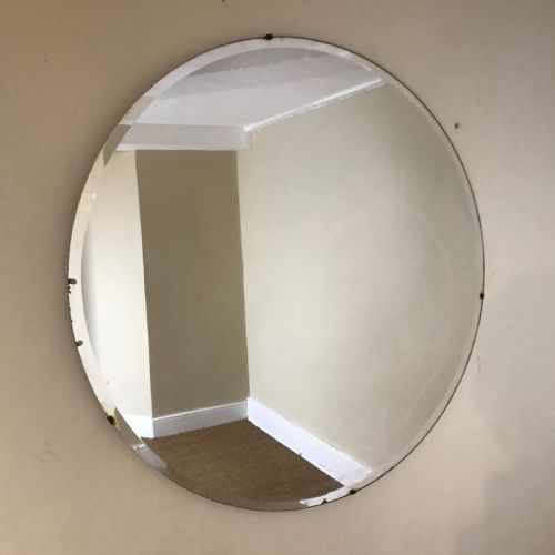 A Large English Art Deco Circular Mirror C 1930