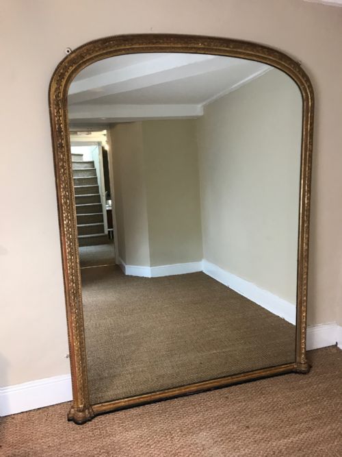 A Large Victorian Gilt Over Mantle Mirror by C. Nosotti Circa 1860