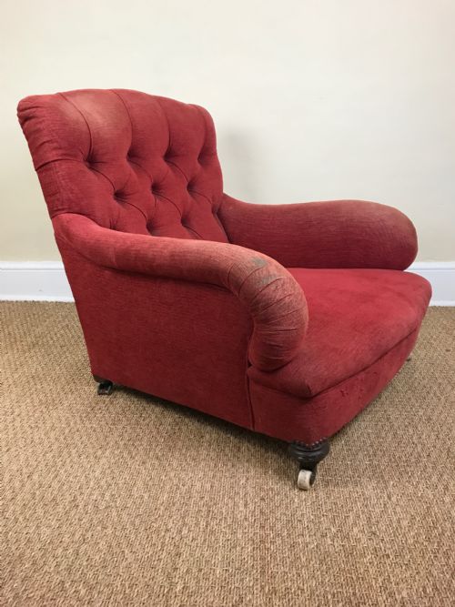 A Victorian Howard Type Mahogany Armchair C 1890