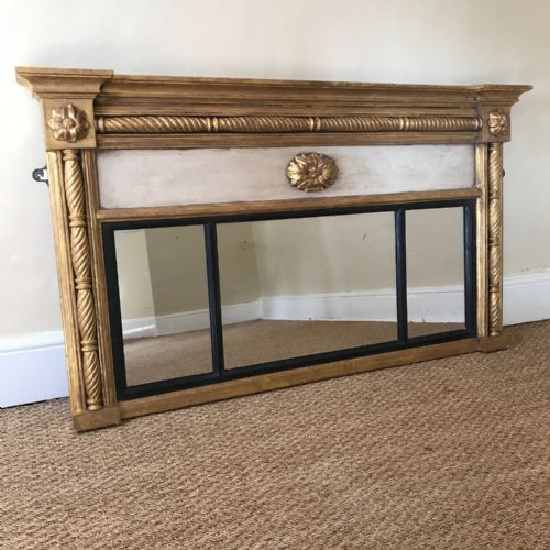 A Late Regency Painted and Gilded Overmantel Mirror Circa 1830