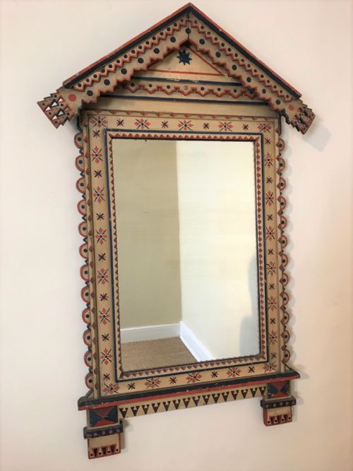 An Aesthetic Movement Painted Arched Mirror. English Circa 1880.