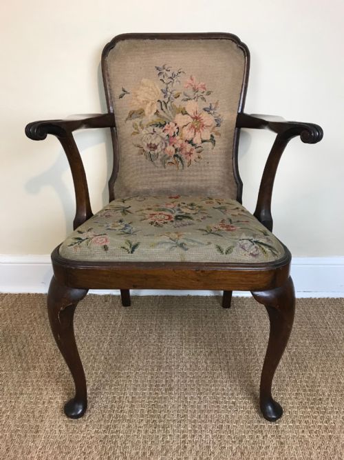 An Edwardian Mahogany Armchair C 1910 in the Early 18th Century Style by Gillow