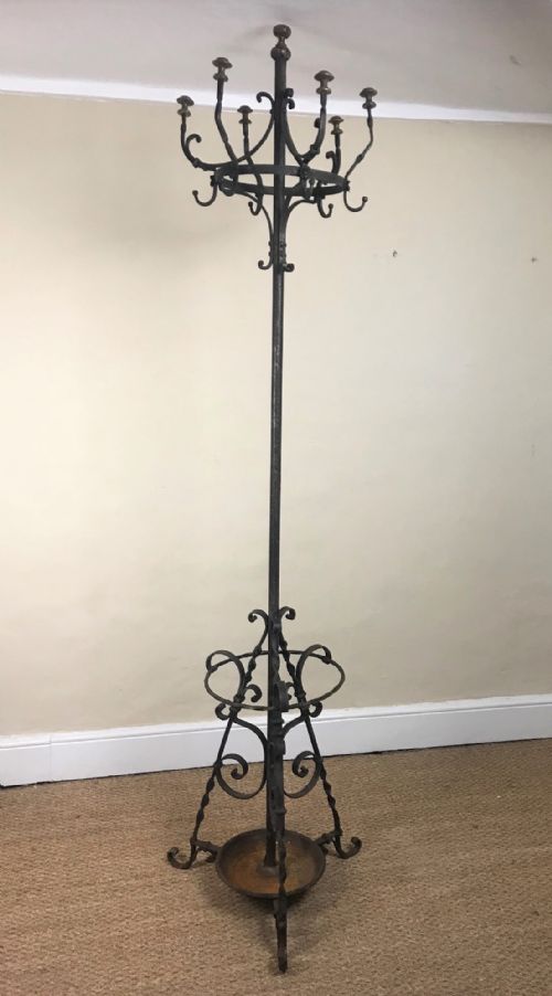 A Victorian Wrought Iron and Lacquered Brass Stand Circa 1880