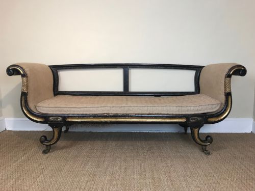A Regency Ebonised and Parcel Gilt Sofa Circa 1820