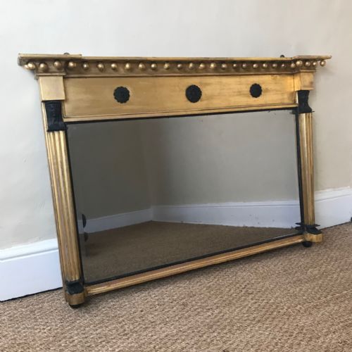 A Regency Gilt Over Mantle Mirror Circa 1820 in the Egyptian Taste