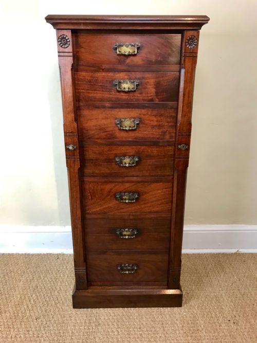 A Victorian Walnut Wellington Chest Circa 1880
