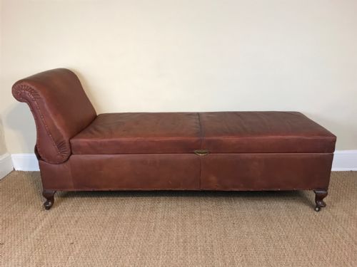 An Edwardian Leather Ottoman Daybed Circa 1910