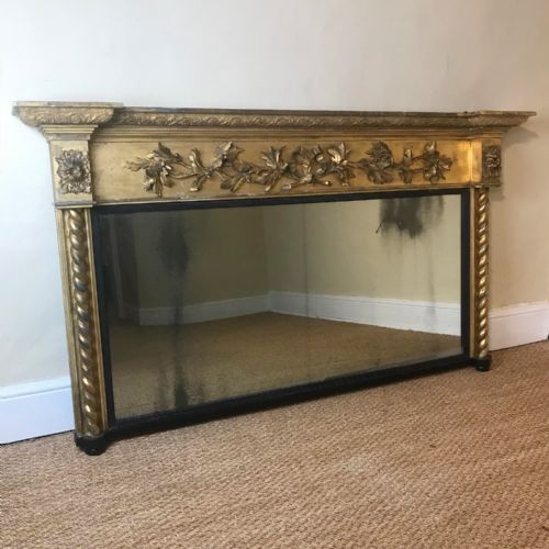 A Large Regency Carved Giltwood Overmantel Mirror Circa 1820