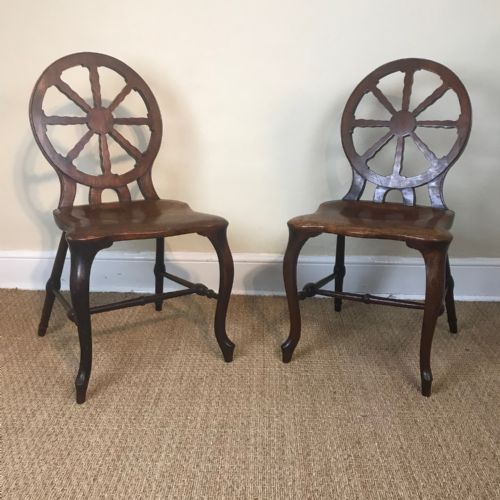 A Rare Pair of George 111 Mahogany Wheelback Windsor Chairs C 1775 in the Style of Ince and Mayhew