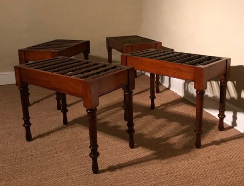 A Set of Four Large Victorian Walnut Luggage Racks Circa 1890