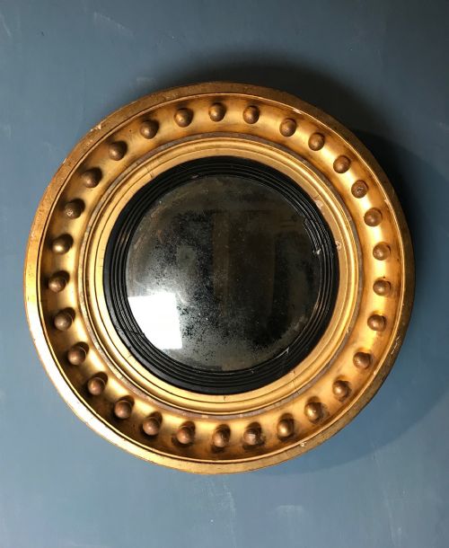 A Small Regency Gilt Convex Mirror Circa 1820