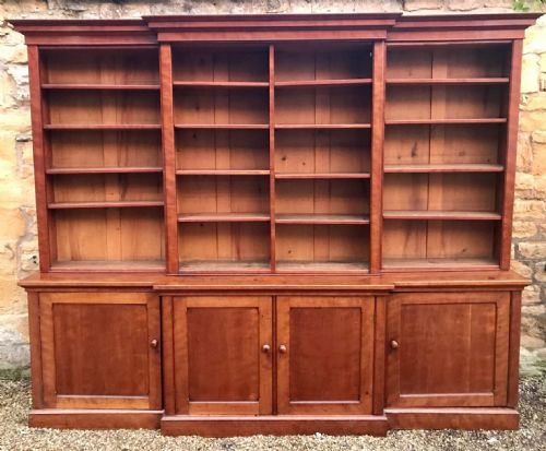 A Mid 19th Century Lacewood Open Library Bookcase C 1850 by Charles Norman of Richmond