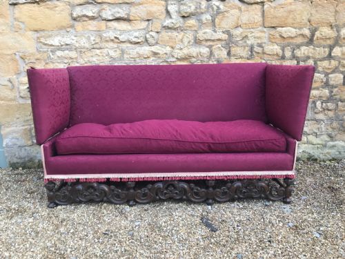 A Large Late Victorian Oak Knole Sofa Circa 1900