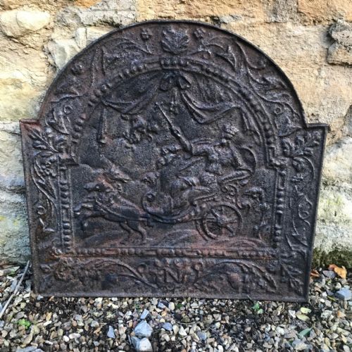 A Late 19th C Iron Fire Back C 1900 in 17th Style