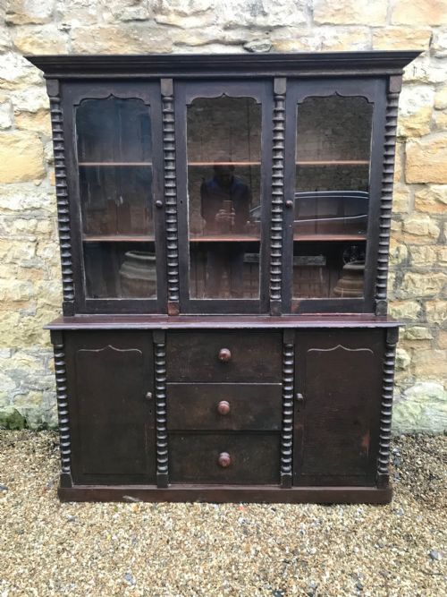 A 19th C North Devon Pine Glazed Housekeepers Cupboard C 1870