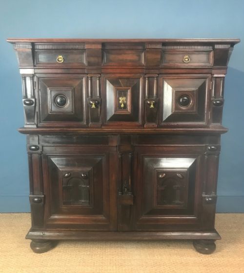 A William and Mary Walnut and Ebony Cabinet Chest of Drawers Circa 1690