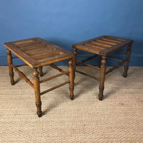 A Pair of Aesthetic Movement Ash Luggage Racks C 1880