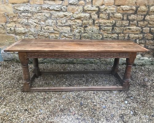A Large Arts and Crafts Pale Oak Refectory Table C 1910