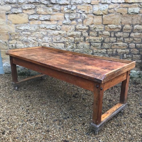 A Large Edwardian Beech and Pine Prep Table C 1910