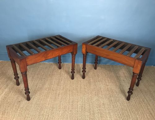 A Pair of Large Victorian Walnut Luggage Racks Circa 1890