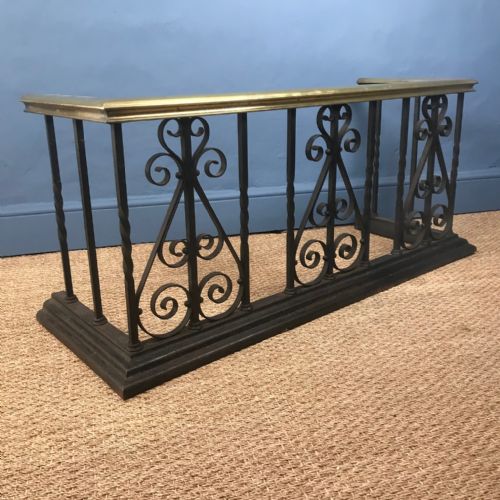 A Victorian Brass and Wrought Iron Club Fender Circa 1890