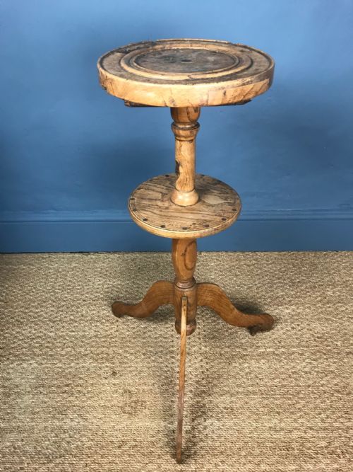 An Unusual Vernacular Ash 3 Tier Table Mid 19th Century .