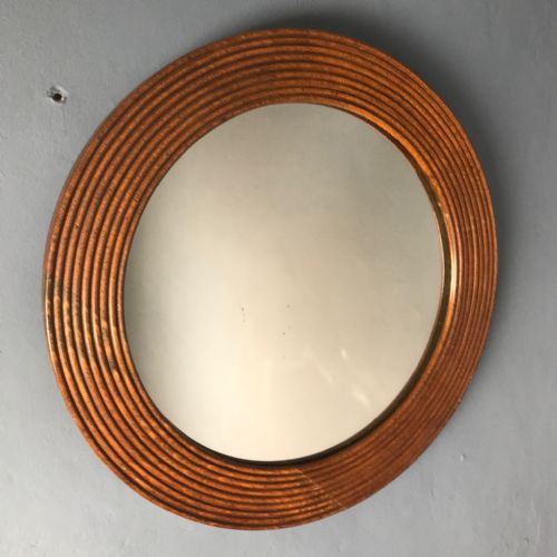 An Edwardian Mahogany Reeded Circular Mirror Circa 1910.