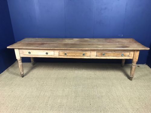 A Large 10 Ft Cornish Pine Farmhouse Table Circa 1830