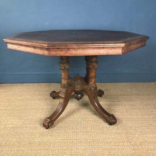 A Victorian Gothic Reform Oak Library Table Circa 1870