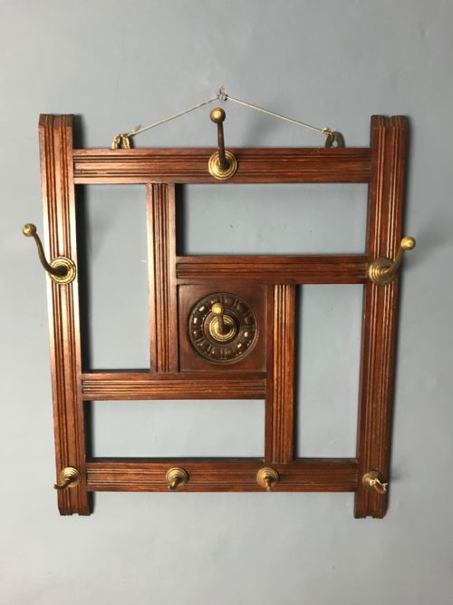 A Victorian Mahogany and Brass Hat Rack Circa 1880 
